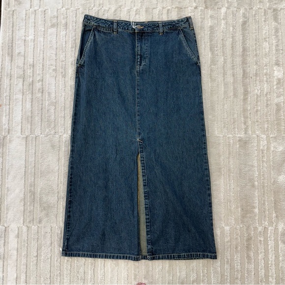Vintage Old Navy Denim Maxi Skirt 100% Cotton Size 12 - Picture 1 of 5